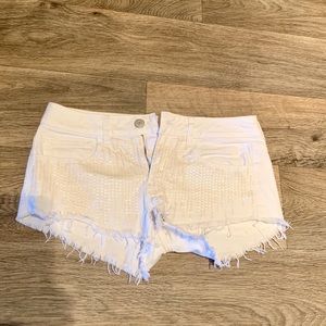 White American Eagle Shorties with design
